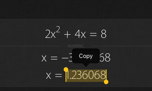 Archimedes is a free graphing calculator app for iOS & Android that allows you to copy anything and paste it inside or outside the app